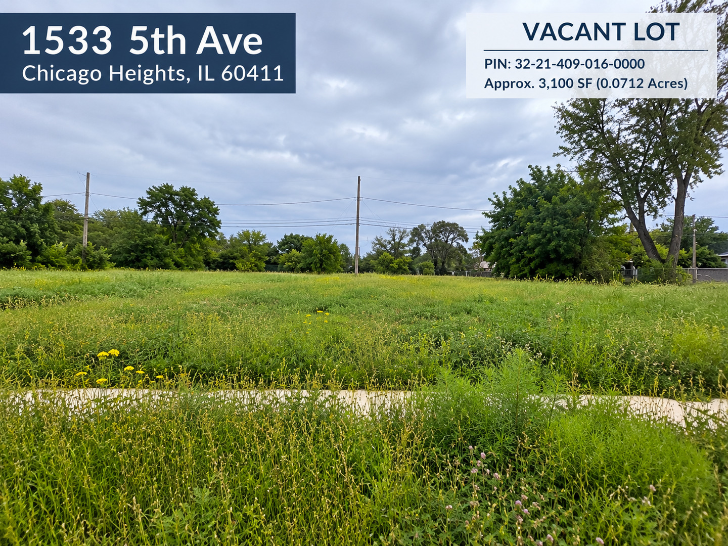 Photo 1 of Land for sale at 1533 5th Avenue, Chicago Heights, IL 60411 | MLS# 12763960 | Listing updated on 2026-09-24